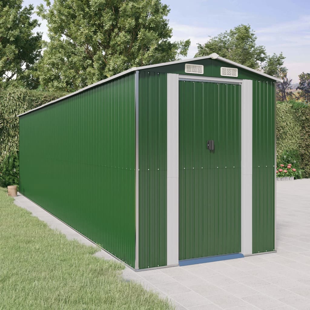 vidaXL Storage Shed Outdoor Storage Shed for Backyard Patio Galvanized Steel