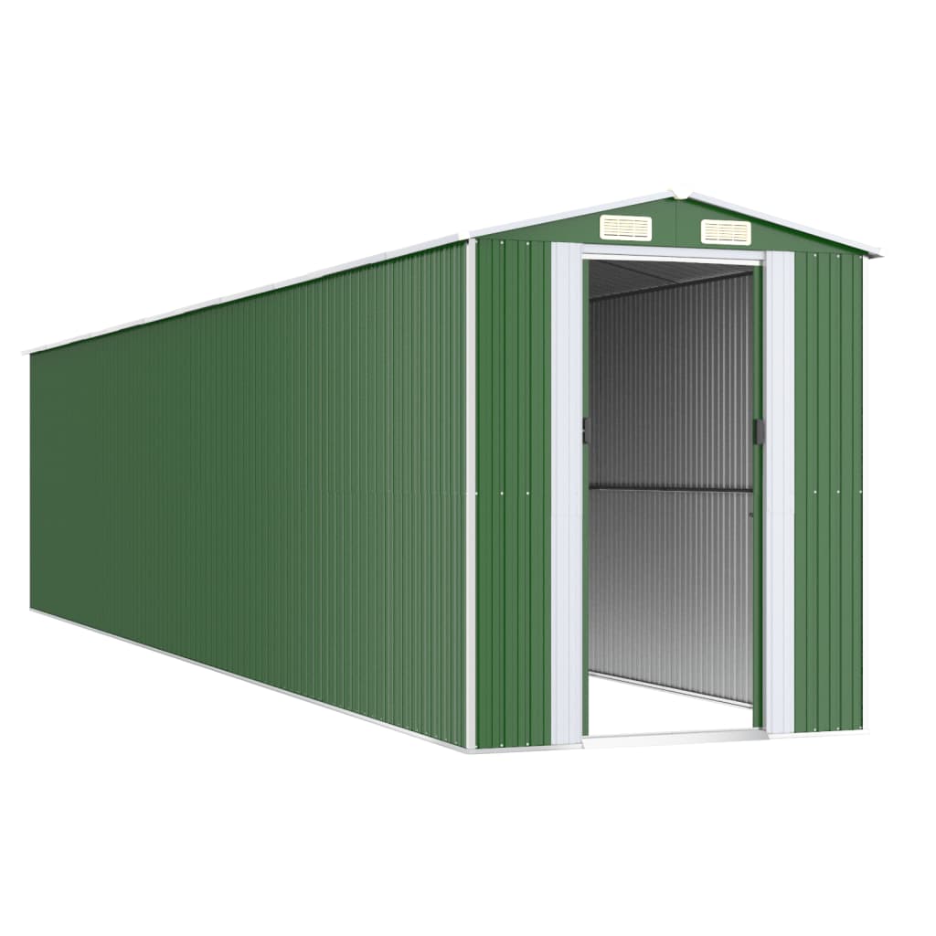 NNEVL Garden Shed Green 192x938x223 cm Galvanised Steel