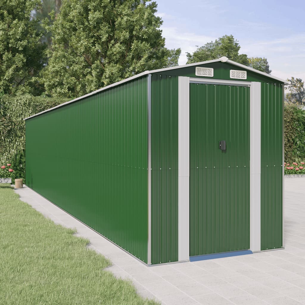 vidaXL Storage Shed Outdoor Storage Shed for Backyard Patio Galvanized Steel