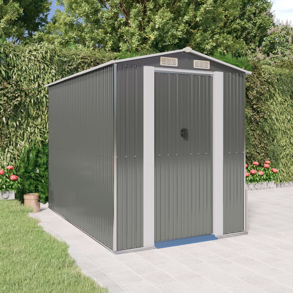 vidaXL Storage Shed Outdoor Storage Shed for Backyard Patio Galvanized Steel