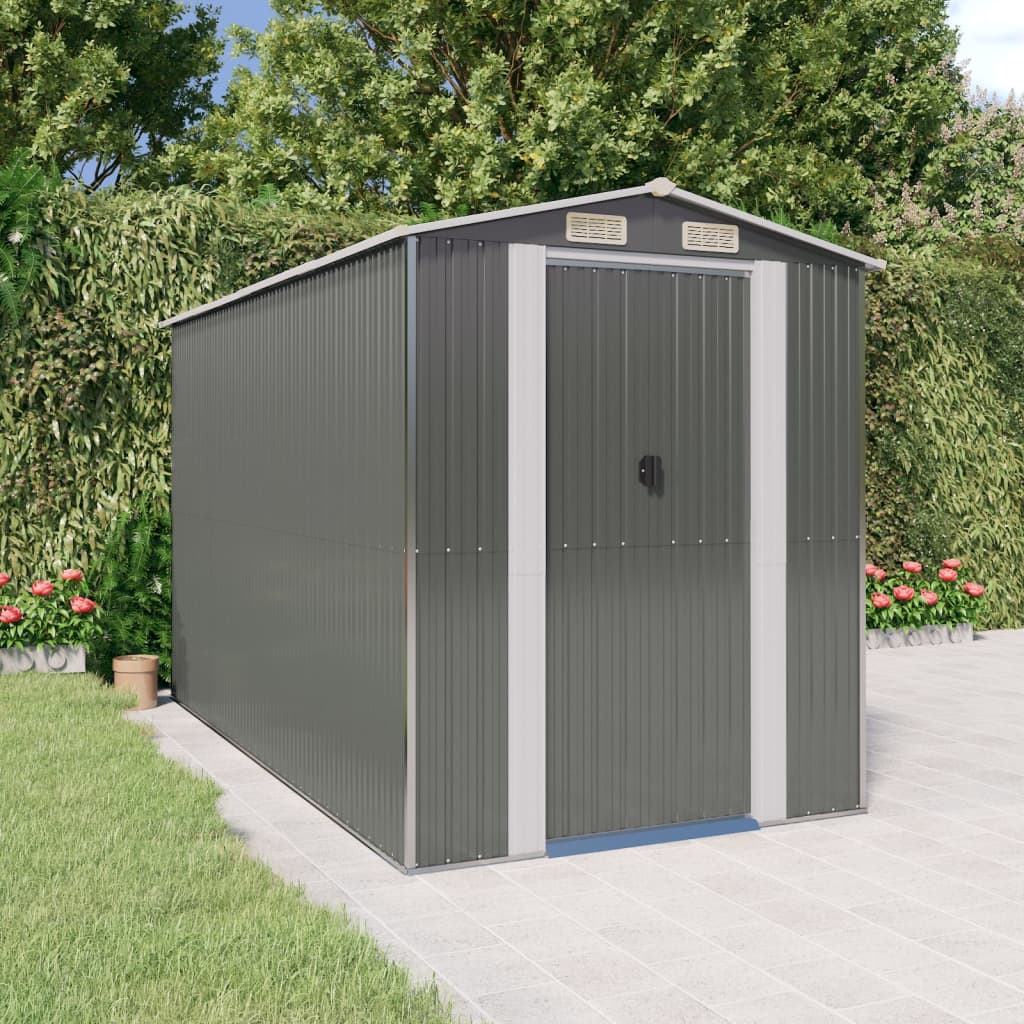 vidaXL Storage Shed Outdoor Storage Shed for Backyard Patio Galvanized Steel