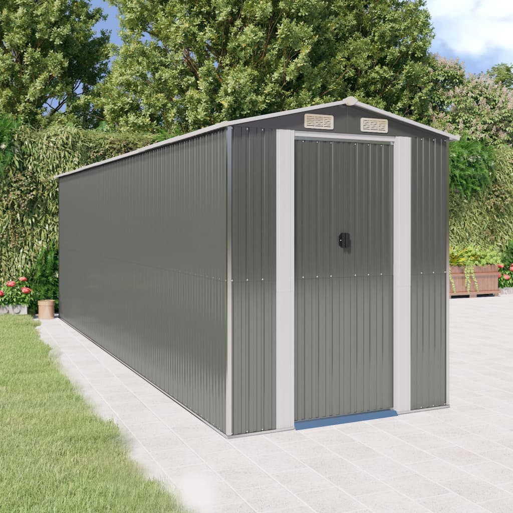 vidaXL Storage Shed Outdoor Storage Shed for Backyard Patio Galvanized Steel