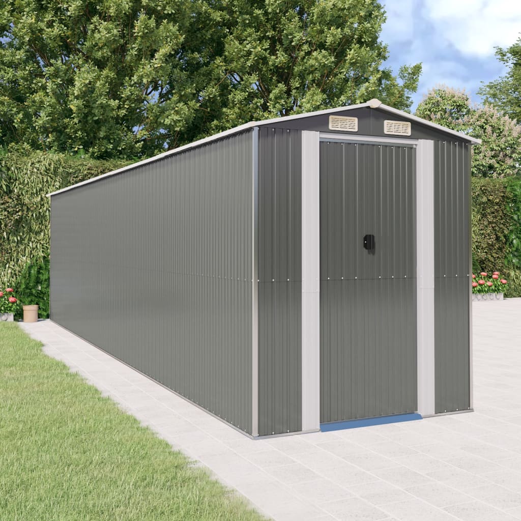 vidaXL Storage Shed Outdoor Storage Shed for Backyard Patio Galvanized Steel