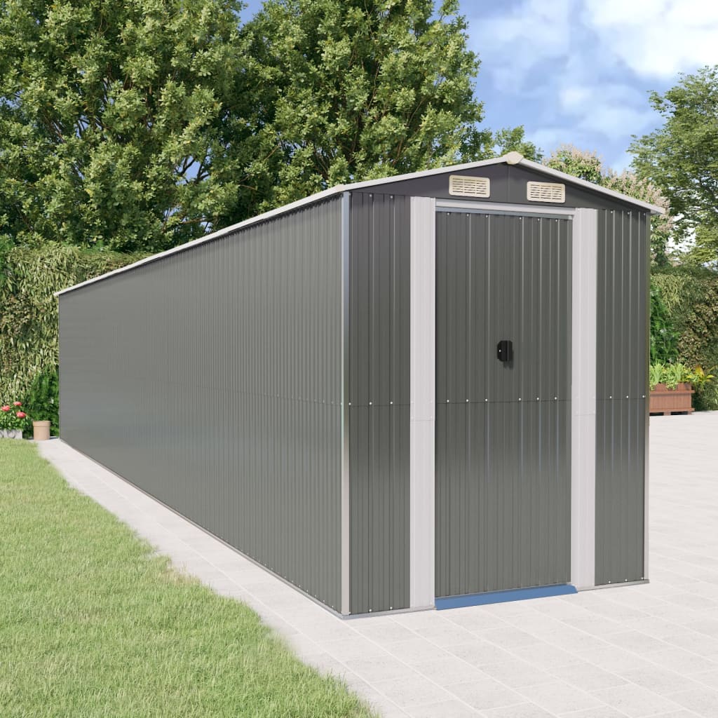 vidaXL Storage Shed Outdoor Storage Shed for Backyard Patio Galvanized Steel