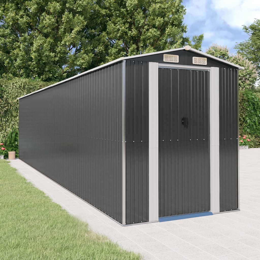 vidaXL Storage Shed Outdoor Storage Shed for Backyard Patio Galvanized Steel