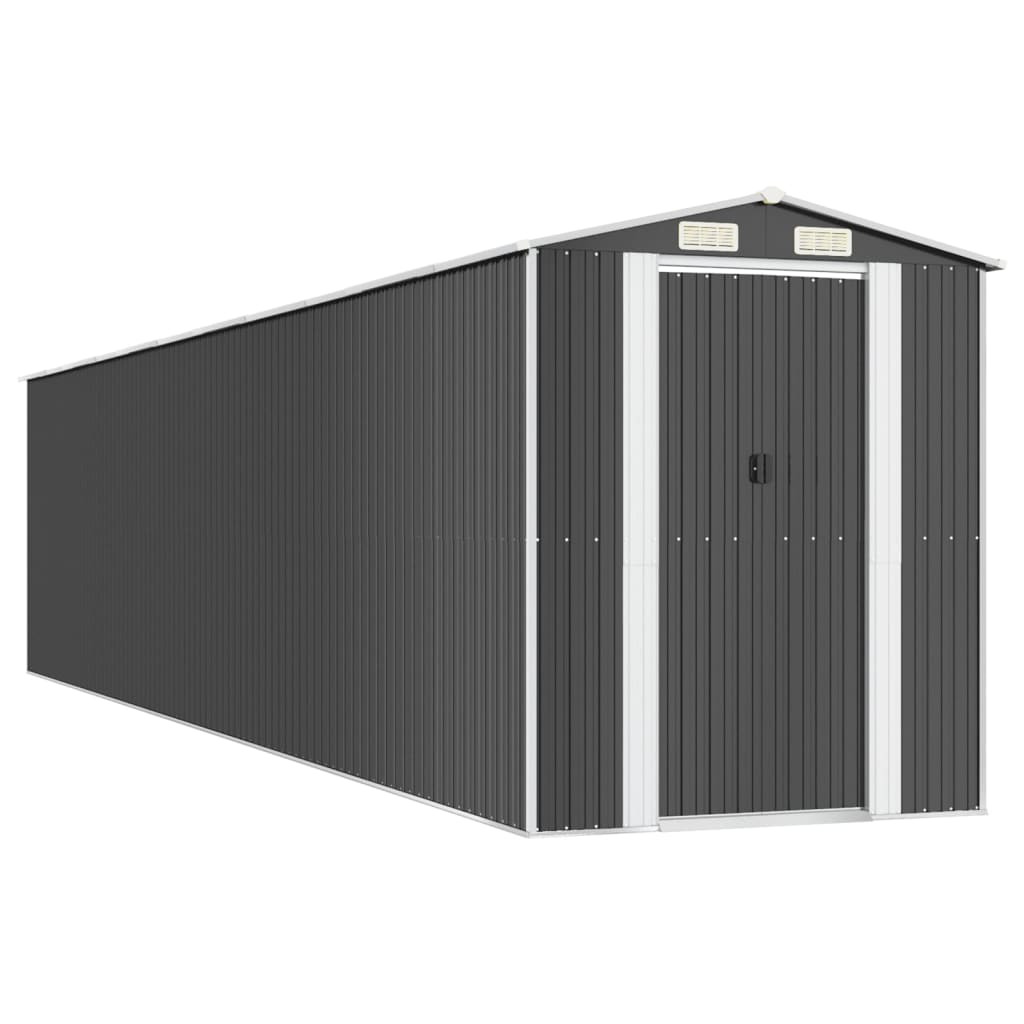 NNEVL Garden Shed Anthracite 192x938x223 cm Galvanised Steel