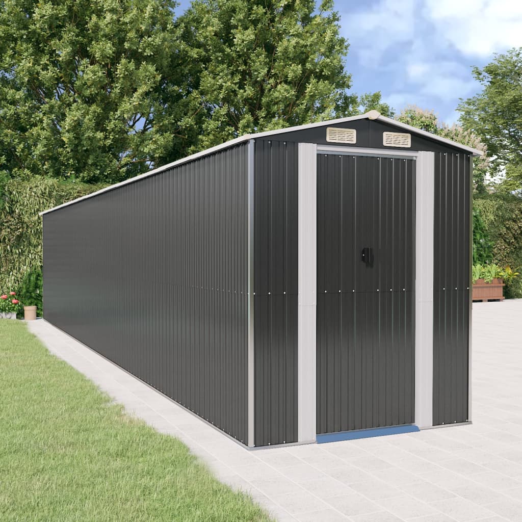 vidaXL Storage Shed Outdoor Storage Shed for Backyard Patio Galvanized Steel