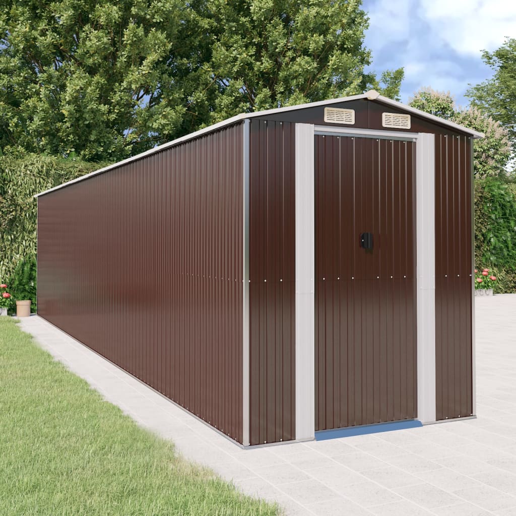 vidaXL Storage Shed Outdoor Storage Shed for Backyard Patio Galvanized Steel