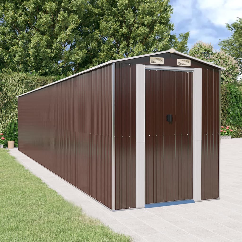 vidaXL Storage Shed Outdoor Storage Shed for Backyard Patio Galvanized Steel