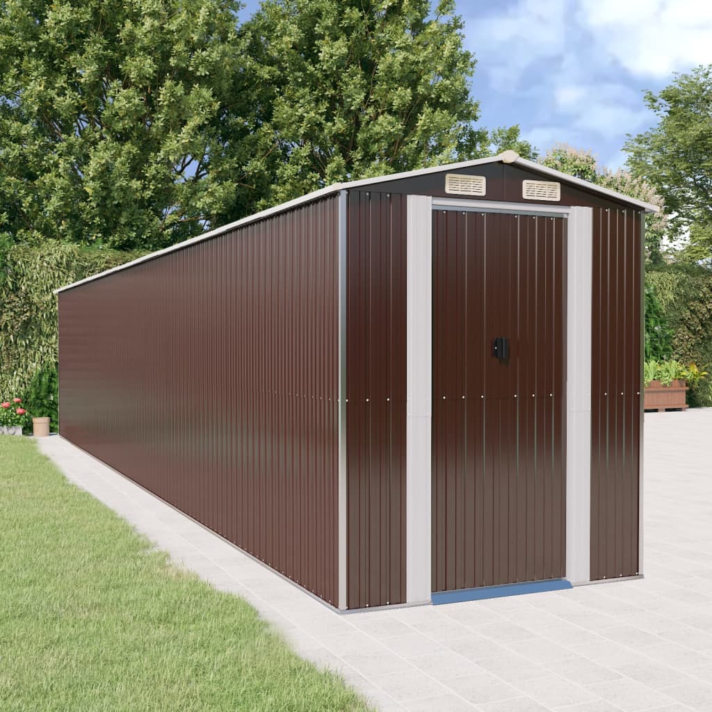 vidaXL Storage Shed Outdoor Storage Shed for Backyard Patio Galvanized Steel