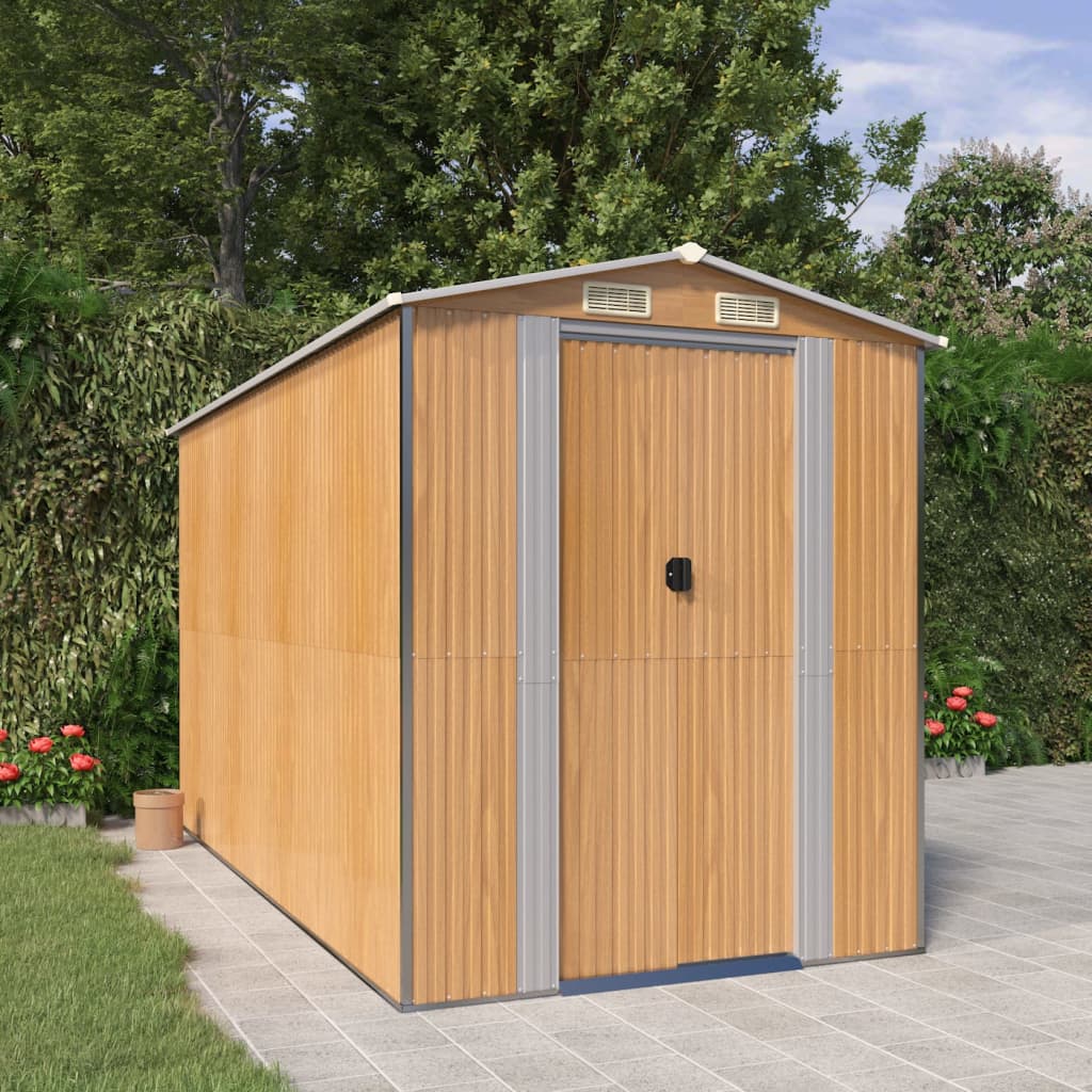 vidaXL Storage Shed Outdoor Storage Shed for Backyard Patio Galvanized Steel
