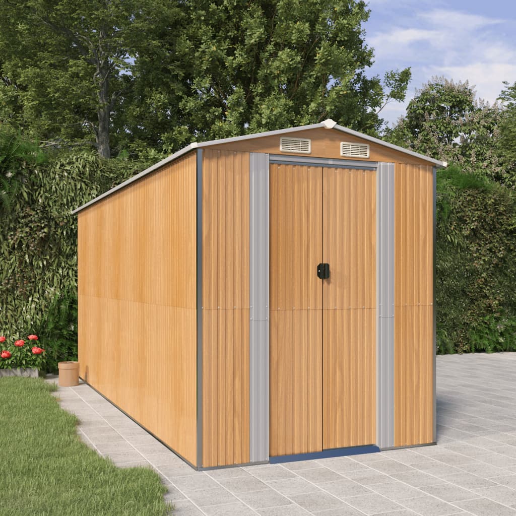 vidaXL Storage Shed Outdoor Storage Shed for Backyard Patio Galvanized Steel