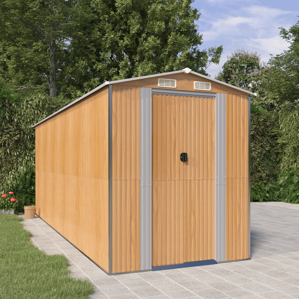 vidaXL Storage Shed Outdoor Storage Shed for Backyard Patio Galvanized Steel