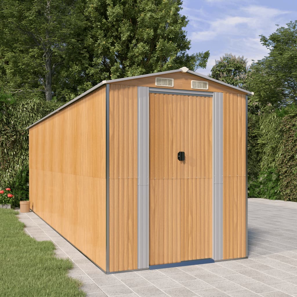 vidaXL Storage Shed Outdoor Storage Shed for Backyard Patio Galvanized Steel