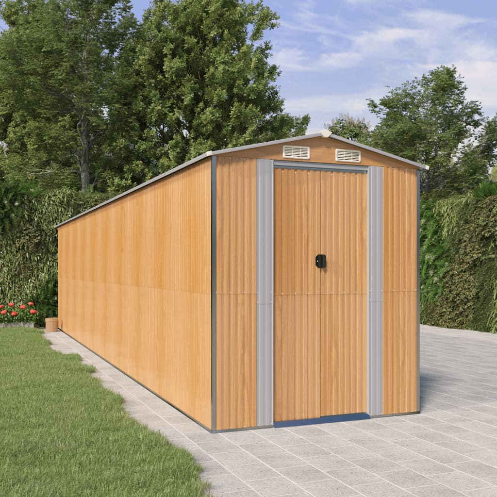vidaXL Storage Shed Outdoor Storage Shed for Backyard Patio Galvanized Steel