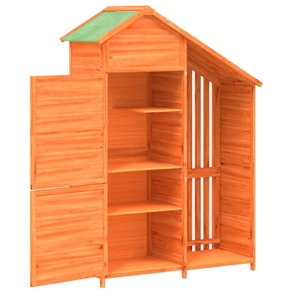 vidaXL Garden Tool Shed Brown 47.2"x21.1"x66.9" Solid Wood Pine