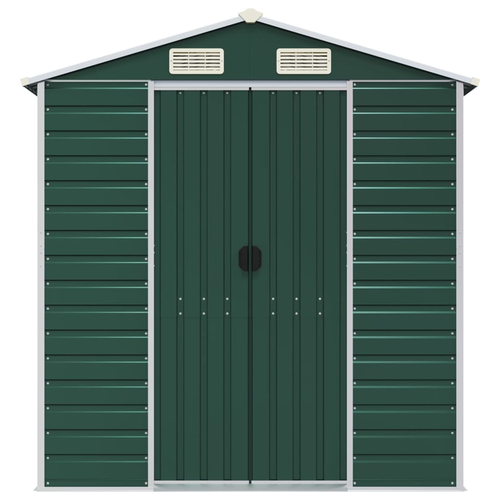 NNEVL Garden Shed Green 191x215x198 cm Galvanised Steel