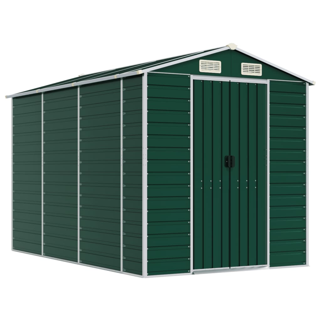 NNEVL Garden Shed Green 191x300x198 cm Galvanised Steel
