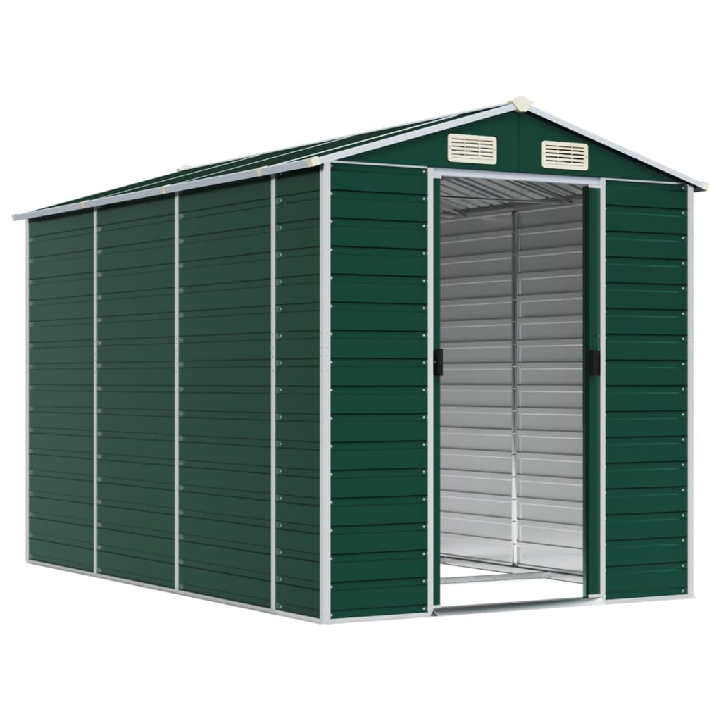 NNEVL Garden Shed Green 191x300x198 cm Galvanised Steel