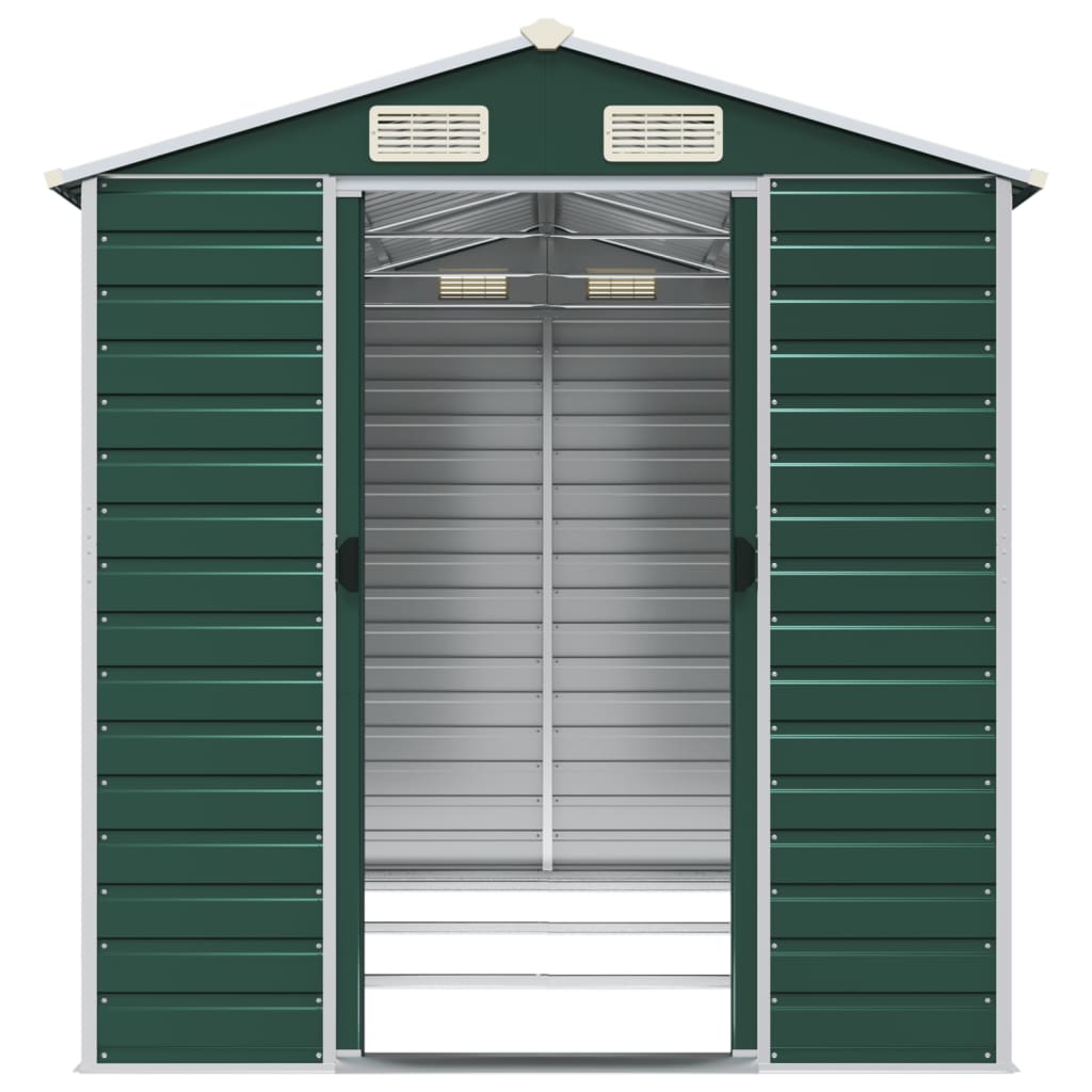 NNEVL Garden Shed Green 191x300x198 cm Galvanised Steel