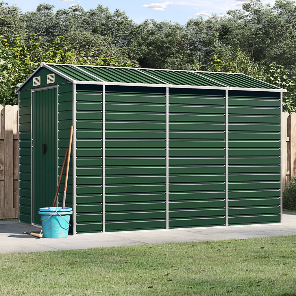 NNEVL Garden Shed Green 191x300x198 cm Galvanised Steel