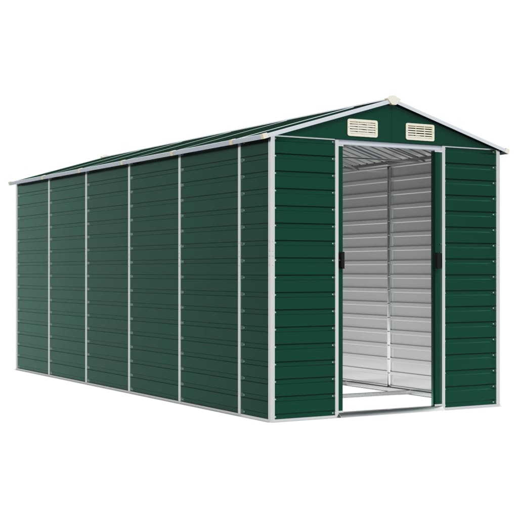 NNEVL Garden Shed Green 191x470x198 cm Galvanised Steel