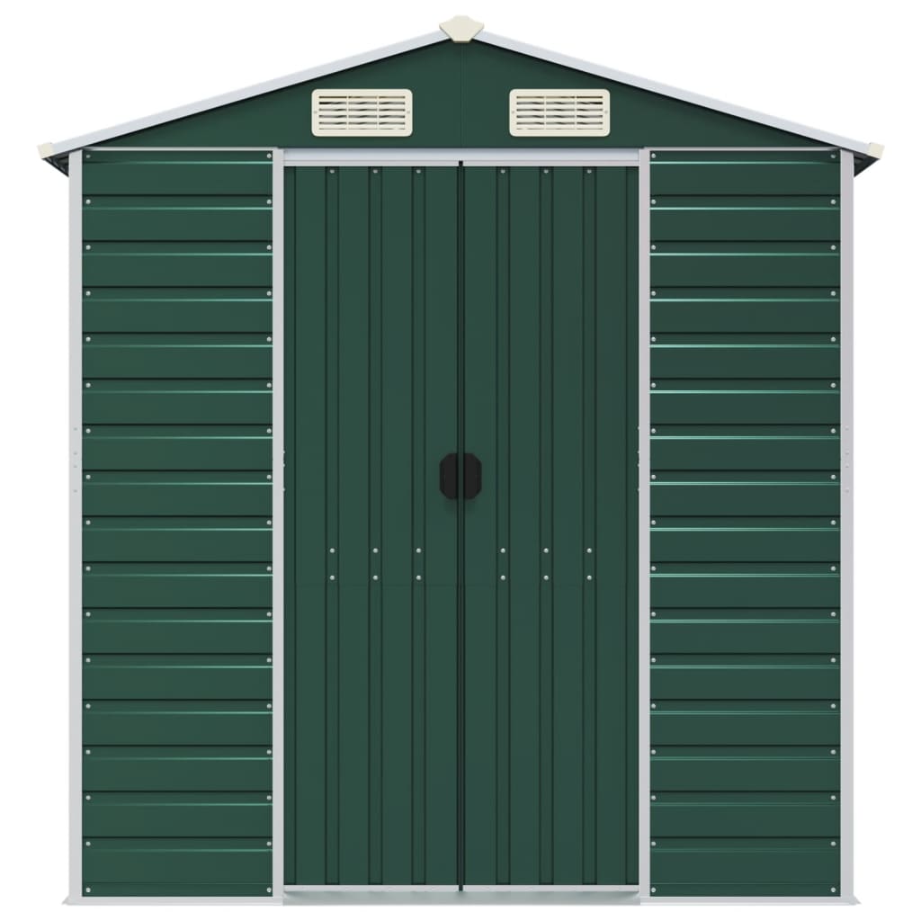 NNEVL Garden Shed Green 191x470x198 cm Galvanised Steel