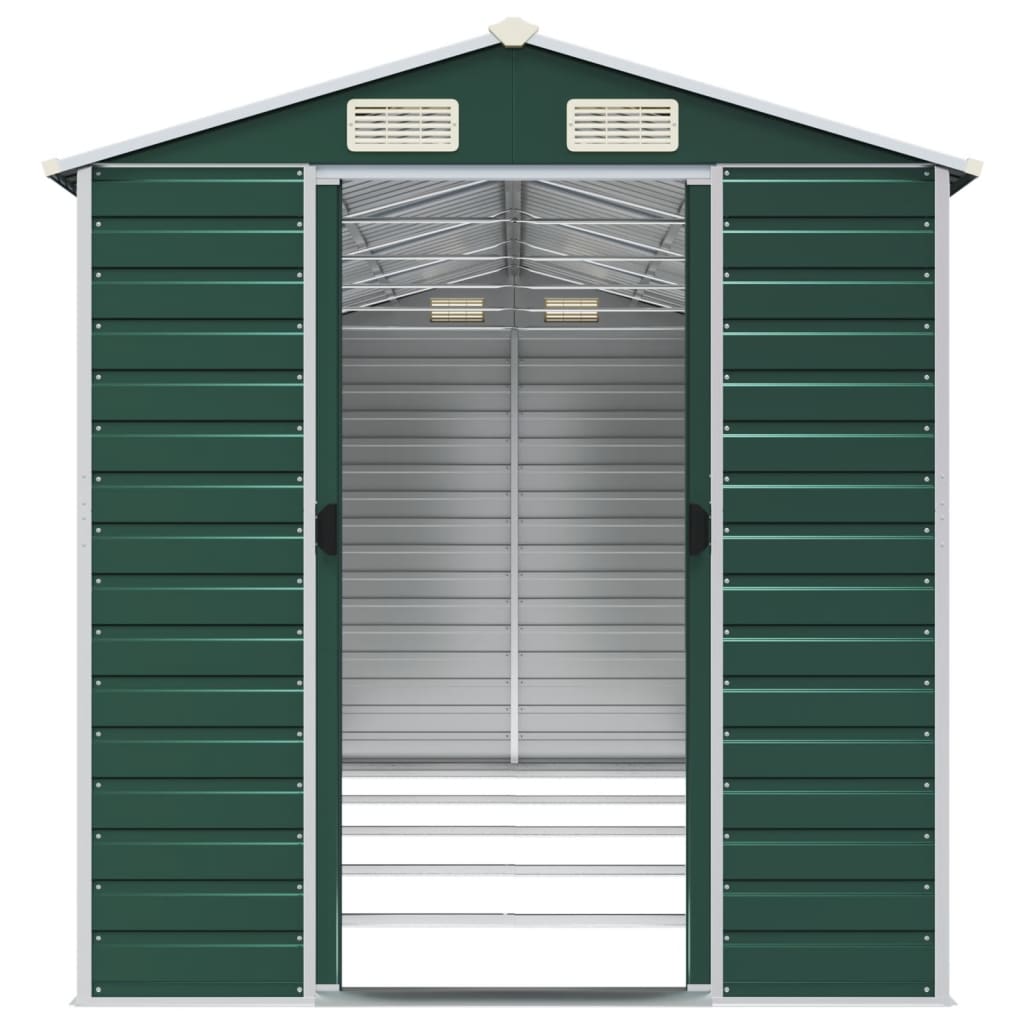 NNEVL Garden Shed Green 191x470x198 cm Galvanised Steel