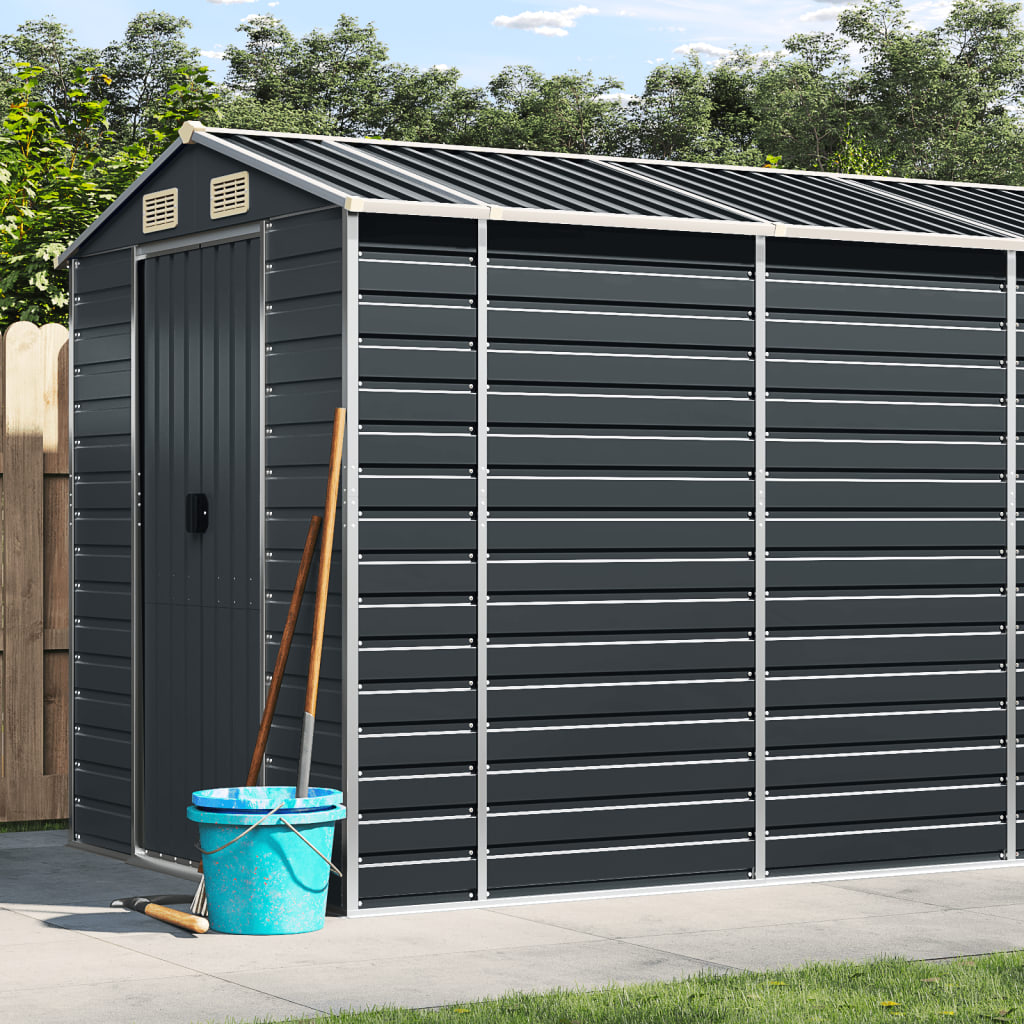 NNEVL Garden Shed Anthracite 191x555x198 cm Galvanised Steel