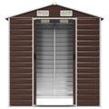 NNEVL Garden Shed Brown 191x130x198 cm Galvanised Steel