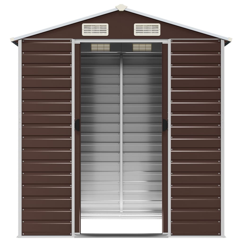 NNEVL Garden Shed Brown 191x130x198 cm Galvanised Steel