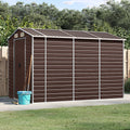 NNEVL Garden Shed Brown 191x300x198 cm Galvanised Steel