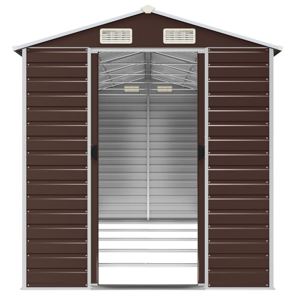 NNEVL Garden Shed Brown 191x470x198 cm Galvanised Steel