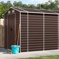 NNEVL Garden Shed Brown 191x470x198 cm Galvanised Steel