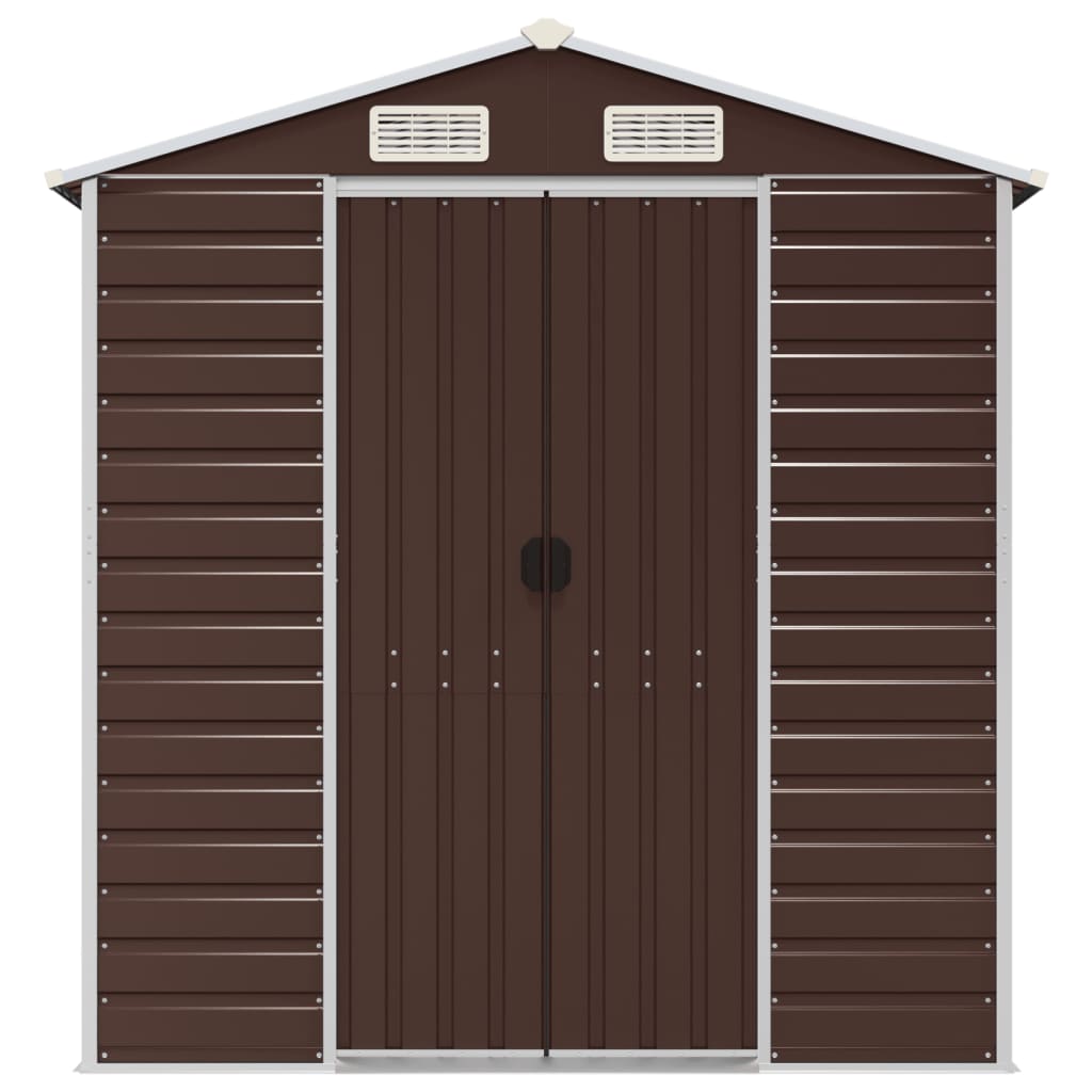 NNEVL Garden Shed Brown 191x640x198 cm Galvanised Steel