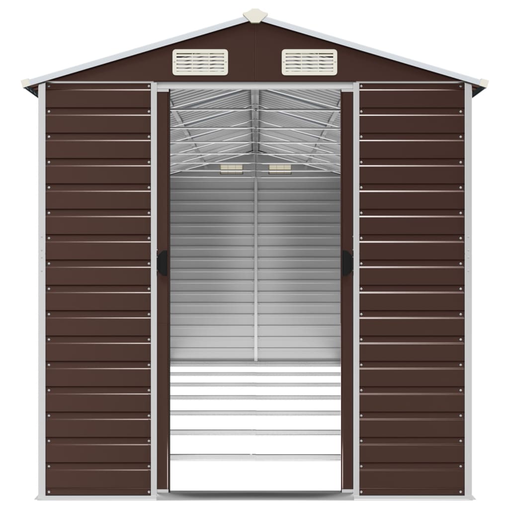 NNEVL Garden Shed Brown 191x640x198 cm Galvanised Steel