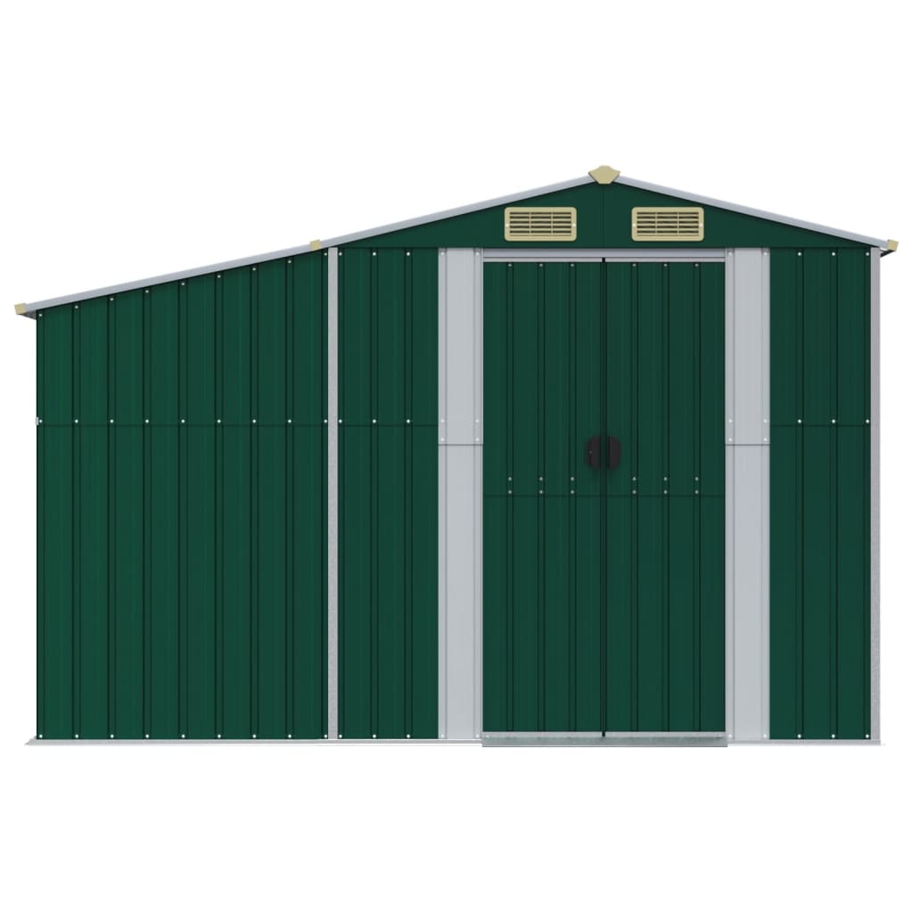NNEVL Garden Shed Green 277x365.5x179 cm Galvanised Steel