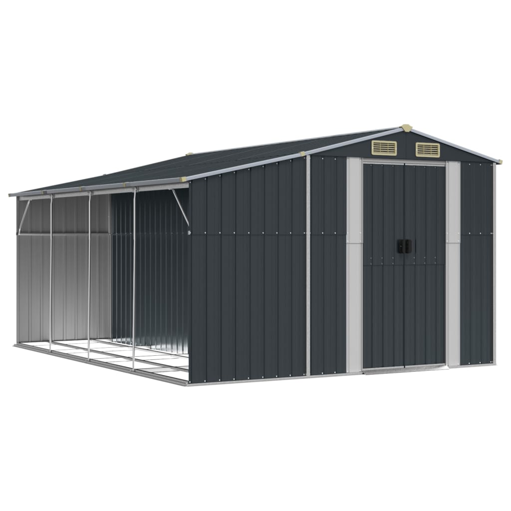 NNEVL Garden Shed Anthracite 277x365.5x179 cm Galvanised Steel