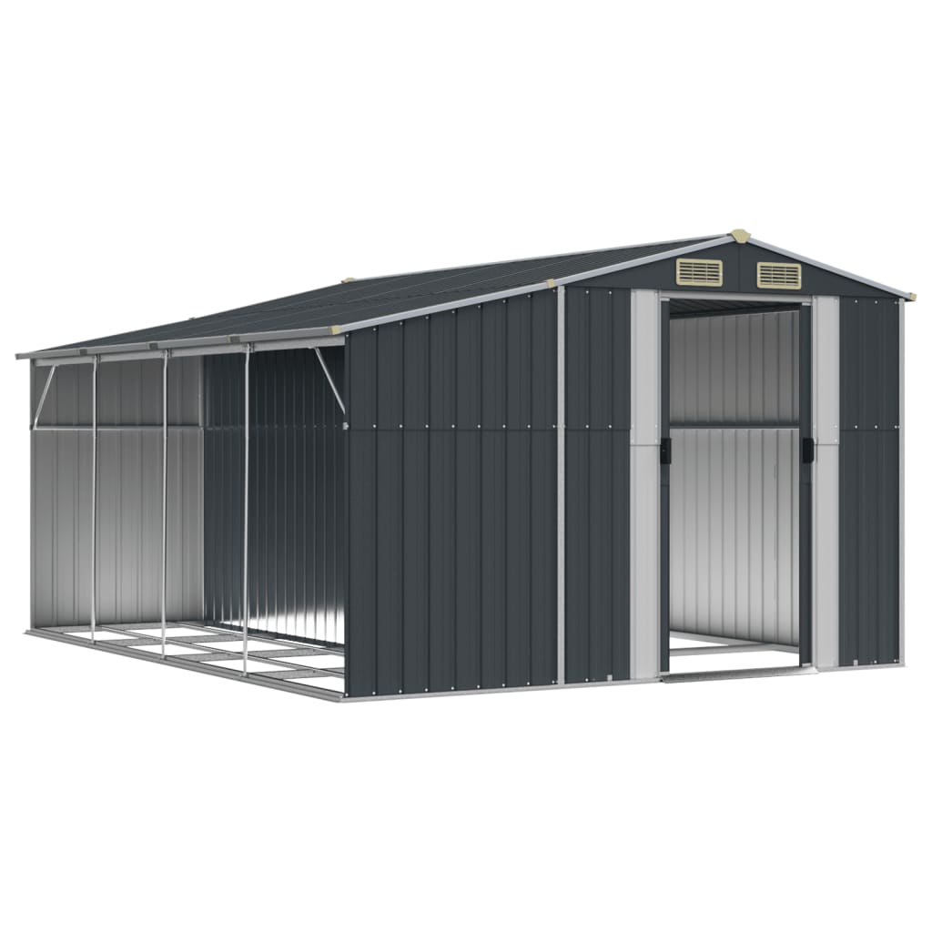 NNEVL Garden Shed Anthracite 277x365.5x179 cm Galvanised Steel