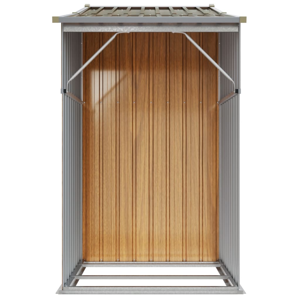 NNEVL Garden Shed Brown 277x93x179 cm Galvanised Steel
