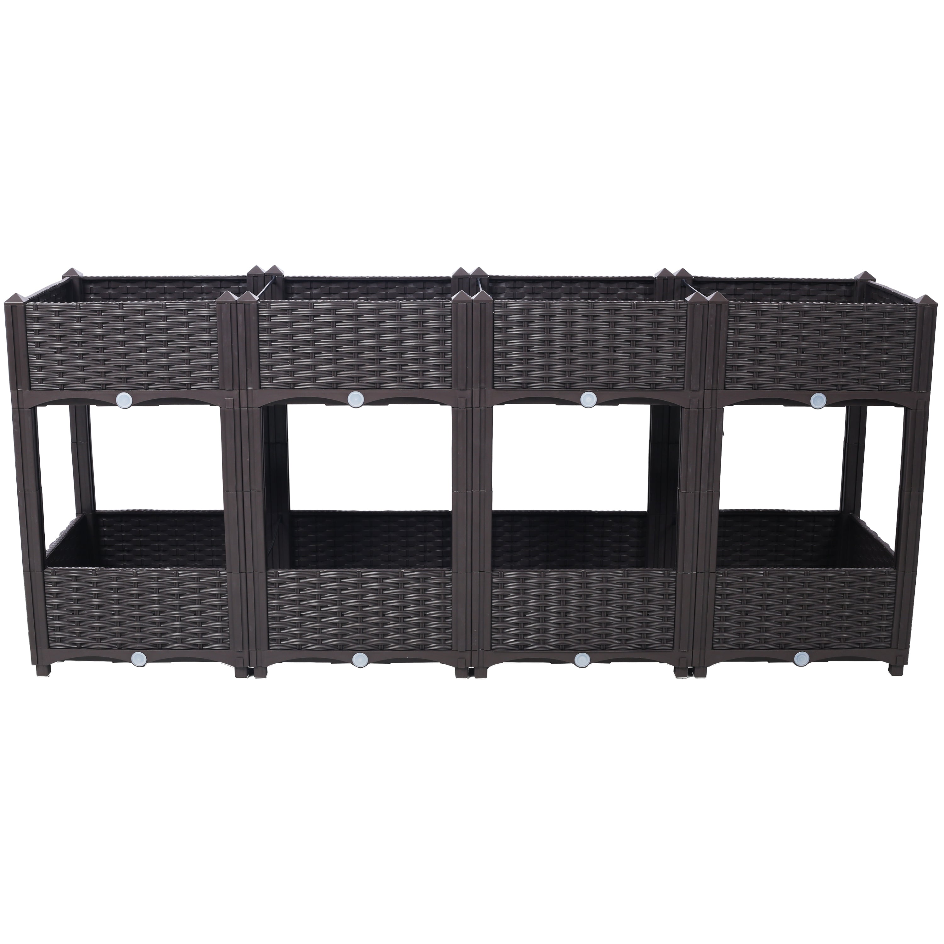 Planter Raised Beds - Elevated Planter Garden Box with Drainage Plug Raised Garden Beds for Vegetable/Flower/Herb Outdoor Standing Planter Beds Gardening Kit,Brown,63'x15.7'x27.7'