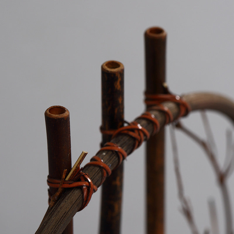 "Under the Moon" Bamboo Ikebana Flower Vessel – Wall & Altar Floral Ware