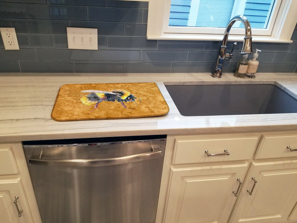 Bee on Gold Dish Drying Mat – Absorbent, Artistic Kitchen Essentials 8850DDM