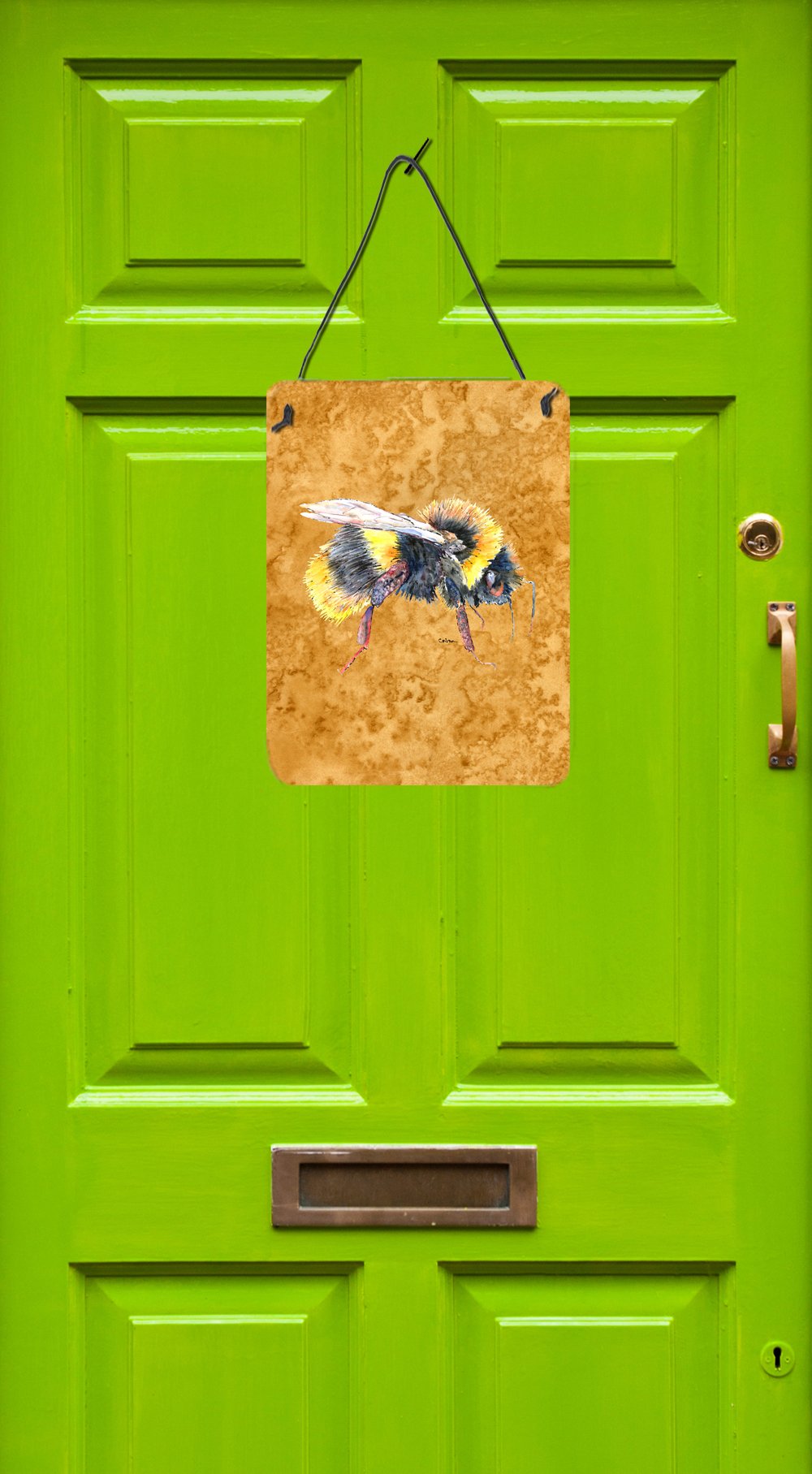 Bee on Gold Aluminium Metal Wall or Door Hanging Prints 8850DS1216