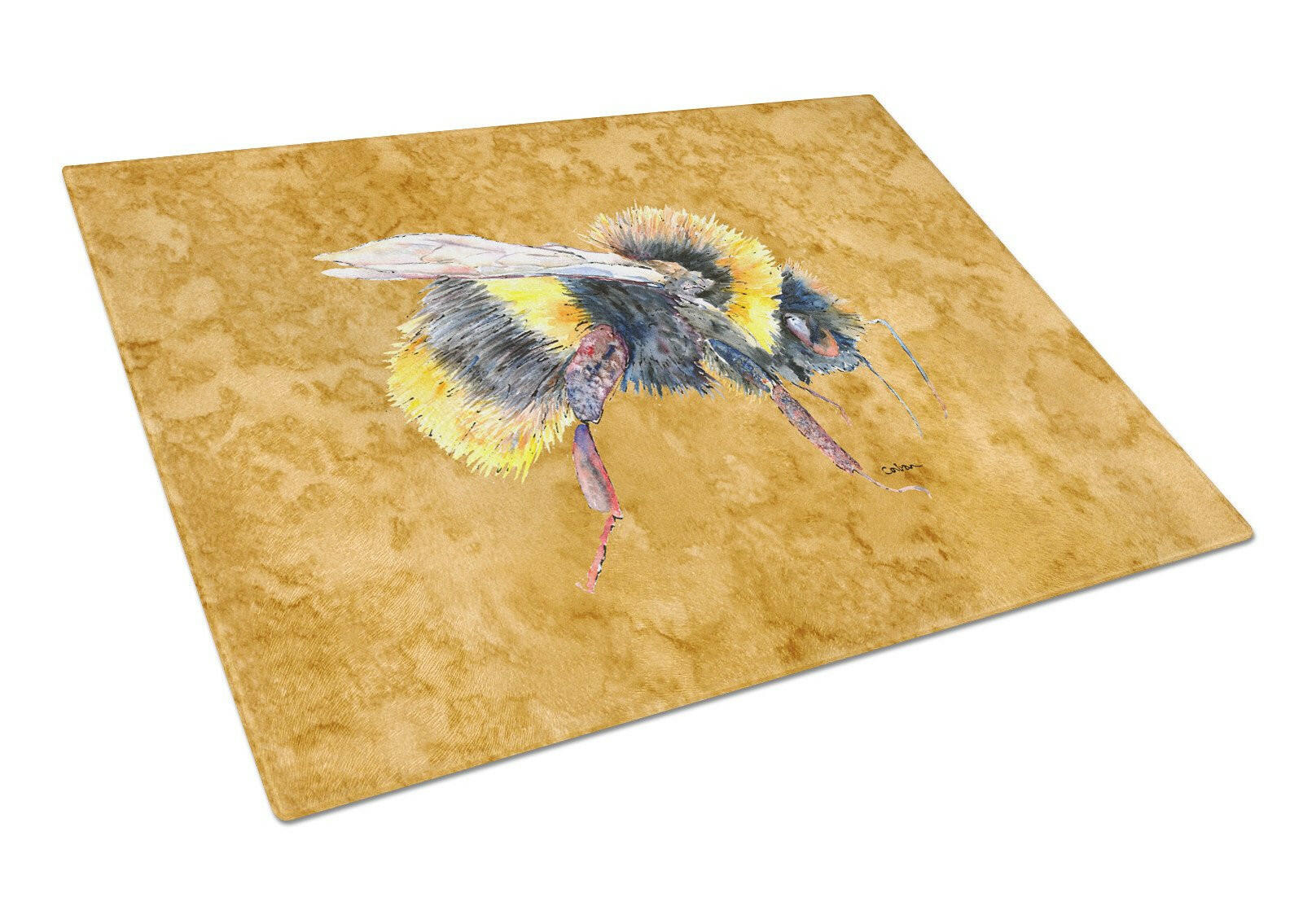 Bee on Gold Glass Cutting Boards – Durable, Decorative Kitchen Art Large