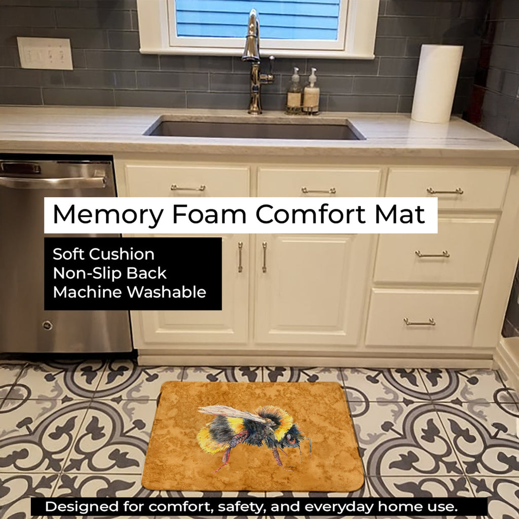 Bee on Gold Machine Washable Memory Foam Mat 8850RUG