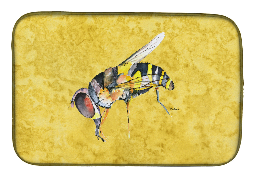 Bee on Yellow Dish Drying Mat – Absorbent, Artistic Kitchen Essentials 8851DDM