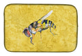 Bee on Yellow Dish Drying Mat – Absorbent, Artistic Kitchen Essentials 8851DDM