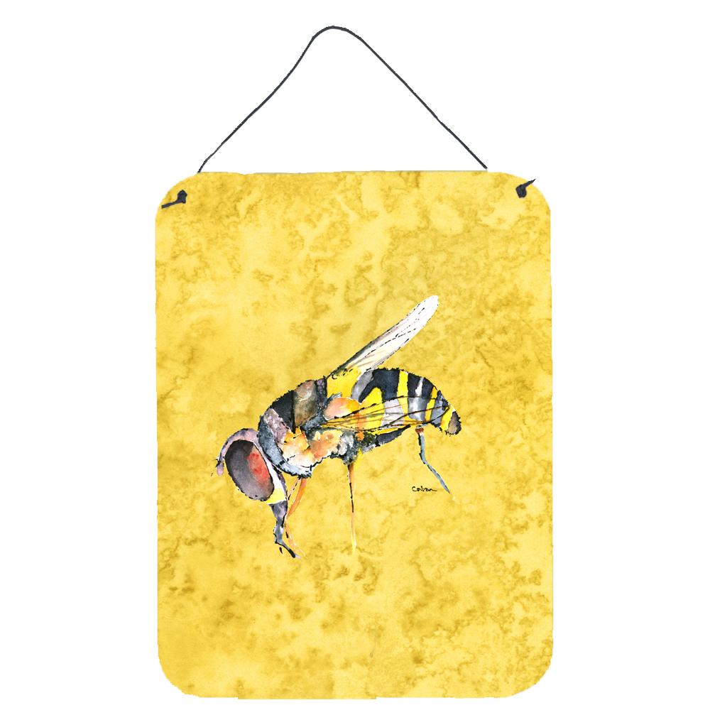 Bee on Yellow Aluminium Metal Wall or Door Hanging Prints 8851DS1216
