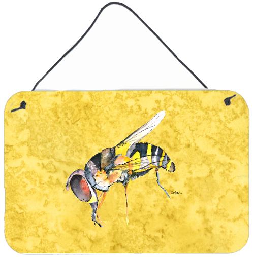 Bee on Yellow Aluminium Metal Wall or Door Hanging Prints 8851DS812